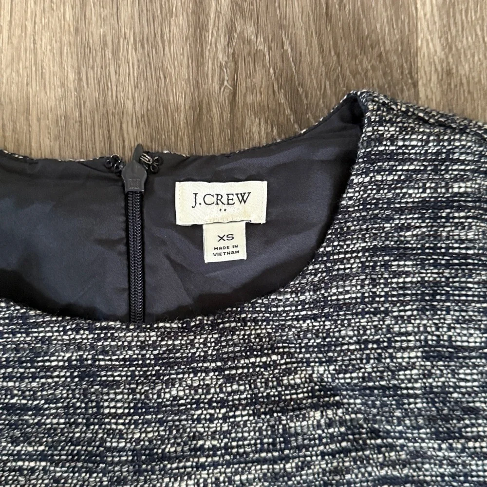J. Crew Black and White Tweed Set Two Piece Skirt Suit Size XS Cotton Blend